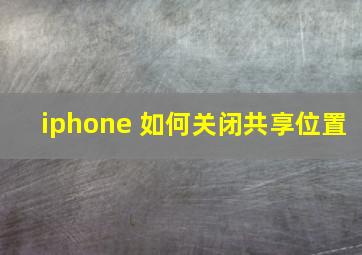 iphone 如何关闭共享位置